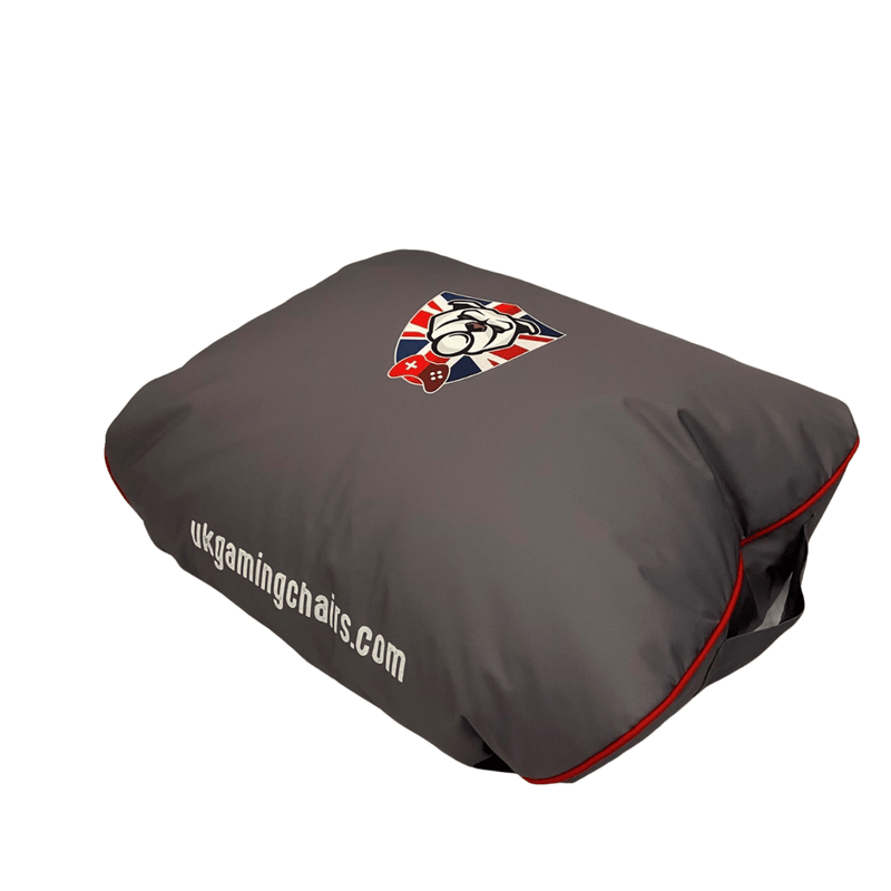 Bulldog Bean Bag Footstool - Grey with Red trim