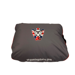 Bulldog Bean Bag Footstool - Grey with Red trim