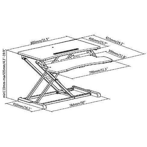 GSS061A Standing Desk Converter - UK Ergonomics