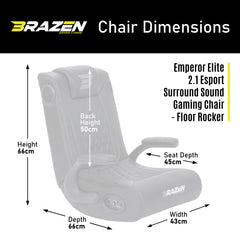 BraZen Emperor X 2.1 Elilte Esports DAB Surround Sound Gaming Chair