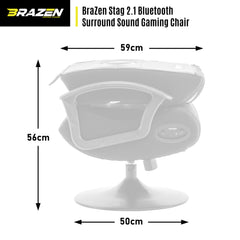 BraZen Stag 2.1 Bluetooth Surround Sound Gaming Chair - Blue